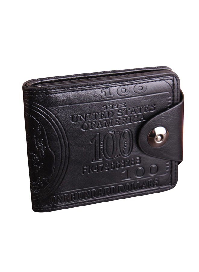 LUI SUI Men Us Dollar Bill Wallet Billfold Leather Credit Card Photo Holder, Black, One size, Large Wallet - Image 1