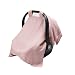 Meracorallo Muslin Baby Car Seat Cover Lightweight Breathable Soft Infant Carrier Cover Carseat Canopy for Baby Boys and Girls Pink - Image 2