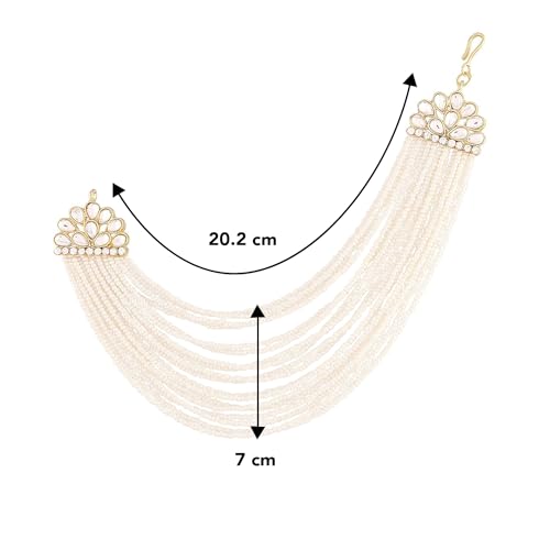Peora Combo of Kundan Pearl Dangle Earrings & Pearls Chain Earrings Gift for Women - Image 5