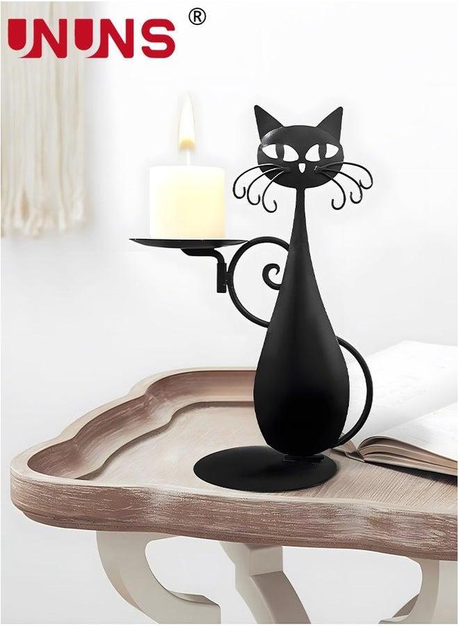 UNUNS Metal Candle Holder,Black Cat Holder For Pillar Candle,Farmhouse Home Decor Candlestick Wedding,Party Tabletop Decor,Home Decor,Candlelight Dinner - Image 5