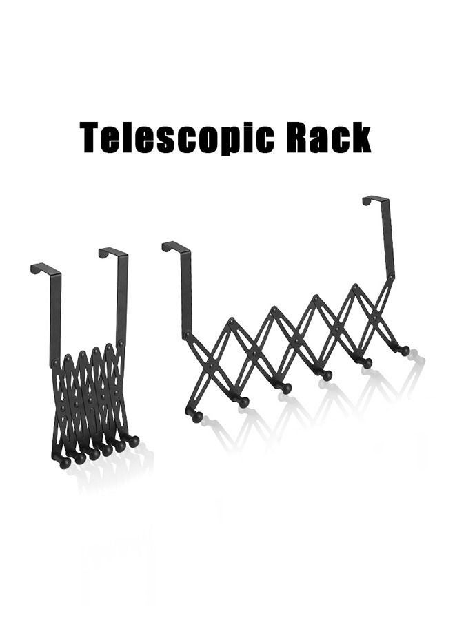 MIXDE Over the Door Hook Stainless Steel Waterproof Towel Holder Rack Office Washroom Bathroom Kitchen Living Room Hanger Shelf Black - Image 5