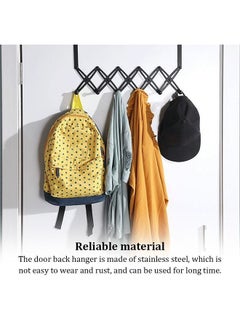 MIXDE Over the Door Hook Stainless Steel Waterproof Towel Holder Rack Office Washroom Bathroom Kitchen Living Room Hanger Shelf Black  - Image 3