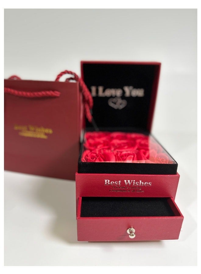 Drawer Design Surprise Gift Box With 9 Roses - Image 3