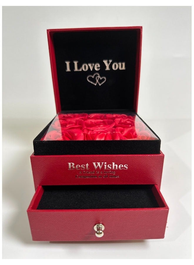 Drawer Design Surprise Gift Box With 9 Roses - Image 2