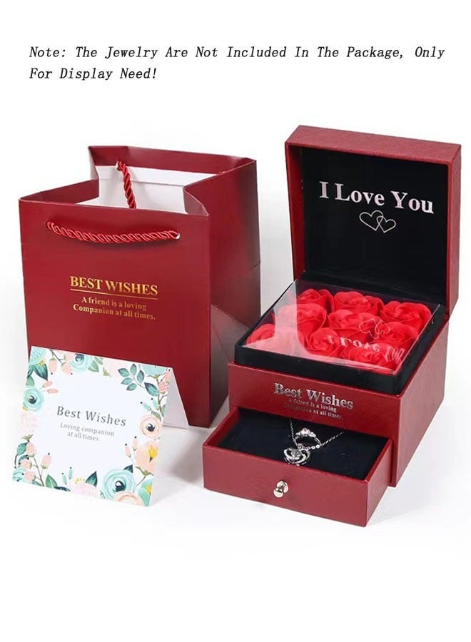 Drawer Design Surprise Gift Box With 9 Roses - Image 1