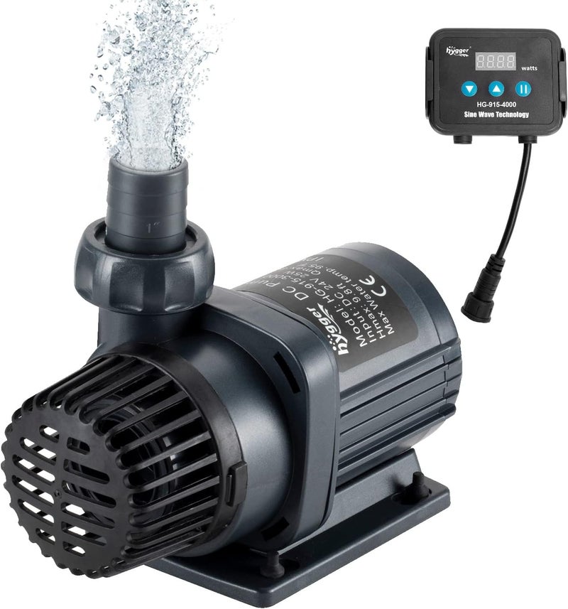 Hygger 1060GPH Quiet Submersible and External 24V Water Pump, with Controller (30%-100% Settings), Powerful Return Pump for Fish Tanks, Aquariums, Ponds, Fountains, Sump, Hydroponics (33W, 13.1ft) - Image 1