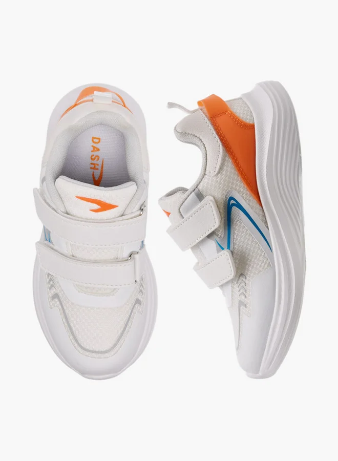 Dash Panelled Sports Shoes with Hook and Loop Closure