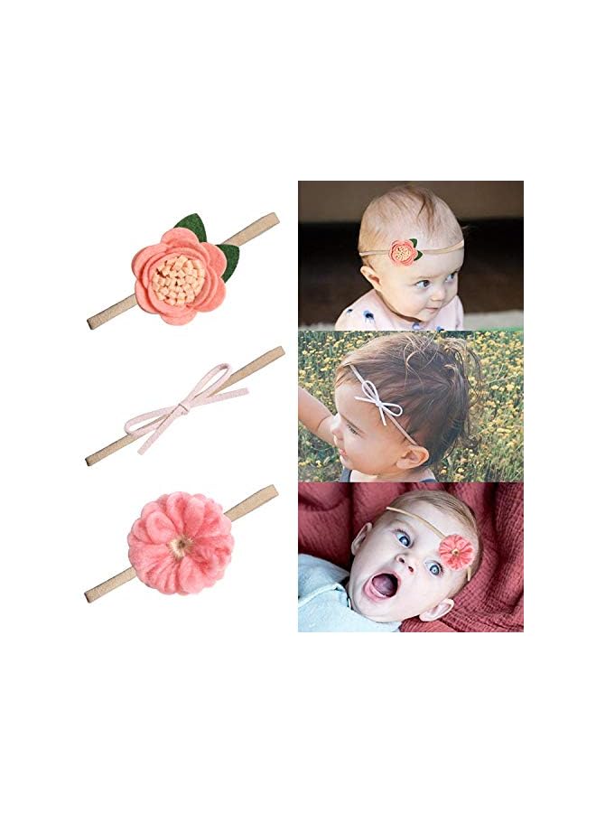 EVBEA Packs Baby Headbands Bows Flower Lace Band Hair Accessories Baby Girl Nylon Turban Headwraps Infant Beanie Soft Cap - Image 2