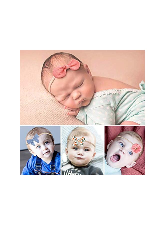 EVBEA Packs Baby Headbands Bows Flower Lace Band Hair Accessories Baby Girl Nylon Turban Headwraps Infant Beanie Soft Cap - Image 3
