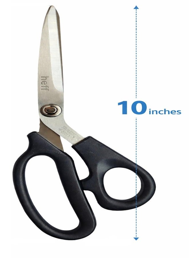 Heff Tailor Fabric Scissors, Black Handle, Stainless Steel Blades, Professional Cloth Cutting Tool - Image 3