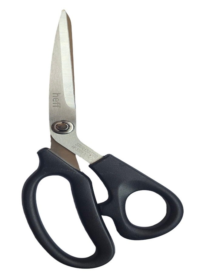 Heff Tailor Fabric Scissors, Black Handle, Stainless Steel Blades, Professional Cloth Cutting Tool - Image 1