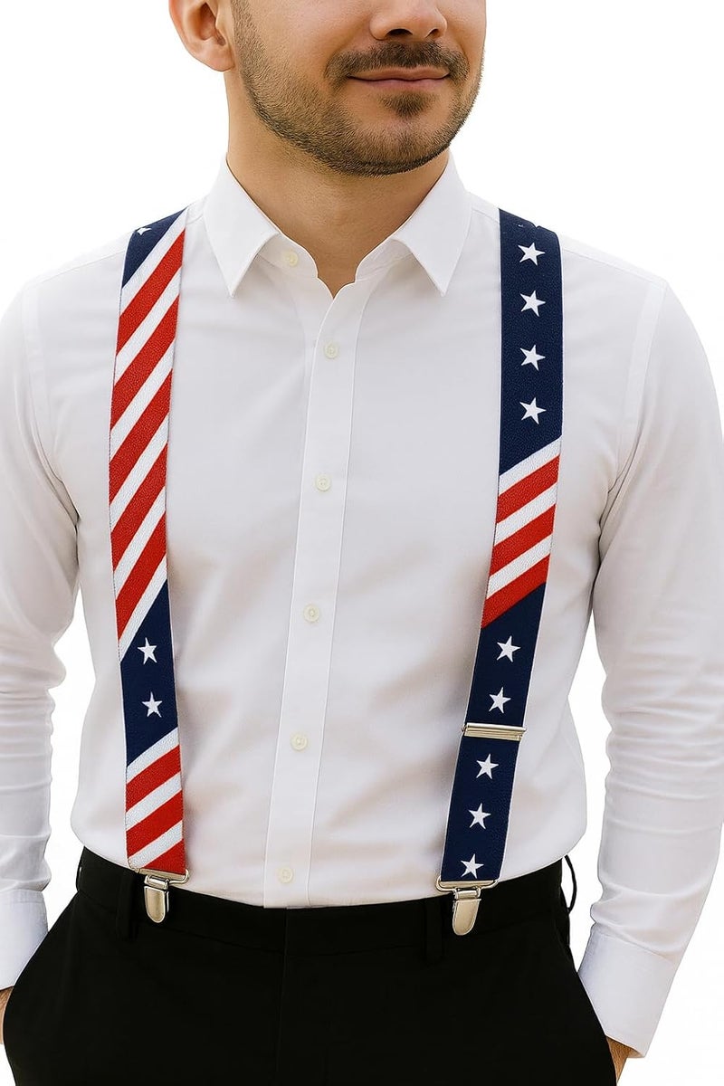 Trilece Suspenders for Men - Adjustable Elastic Mens Suspenders with Heavy Duty Strong Clips - Image 1