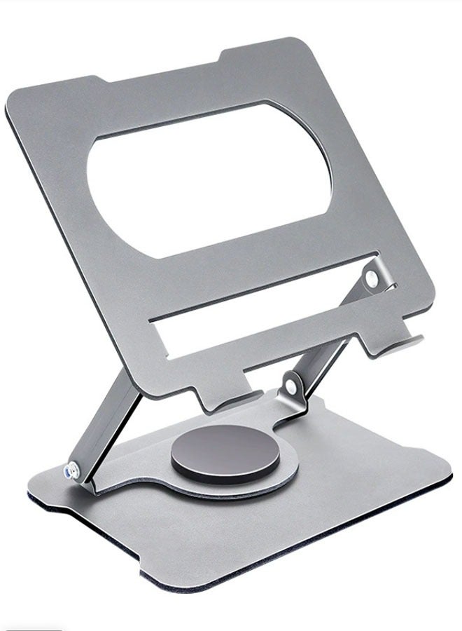 360° Rotating Laptop Stand, Ergonomic Adjustable Height, Carbon Steel (22LBS Load-Bearing), Anti-Slip & Anti-Scratch with Hollow Heat Dissipation, Suitable for Office & Meetings (Middle East Office Essential) - Image 3