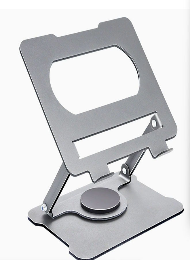 360° Rotating Laptop Stand, Ergonomic Adjustable Height, Carbon Steel (22LBS Load-Bearing), Anti-Slip & Anti-Scratch with Hollow Heat Dissipation, Suitable for Office & Meetings (Middle East Office Essential) - Image 1