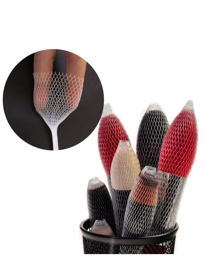 SYOSI 200 Pcs Makeup Brushes Pen Guard Protector Set Expandable Elastic Netting Mesh Cover Sleeve Covers for Travel Shaper for Cosmetic 100 Black and 100 White - Image 3