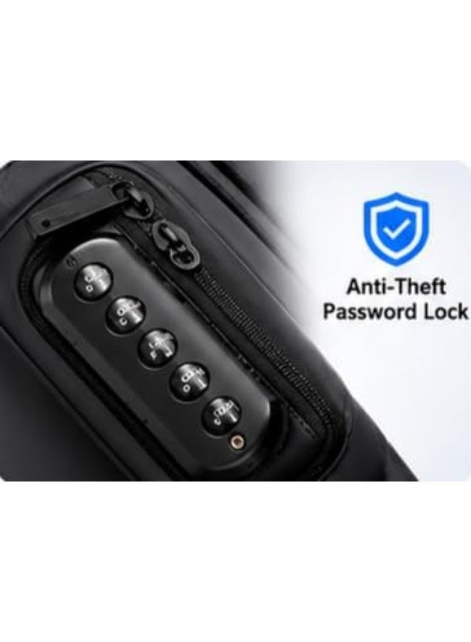 Men's casual bag with USB port, password lock, and connecting cable – Black. - Image 5