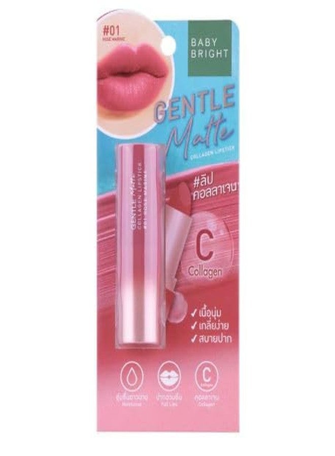 VIRAVIN HOUSEWARE Baby Bright Gentle Matte Collagen Lipstick, #01Rose Marine - Image 3