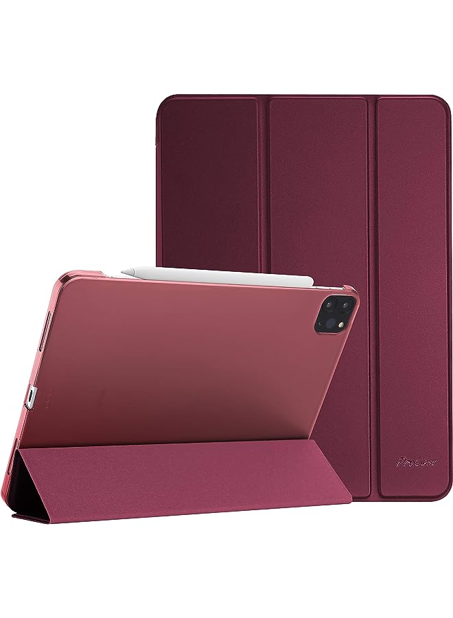 Procases iPad Pro 11 Case 2020 & 2018, Slim Hard Shell Protective Stand Cover for iPad Pro 11 2nd Gen 2020 (Latest Model) & 1st Gen 2018 [Support 2nd Gen Apple Pencil Charging] -Wine - Image 1