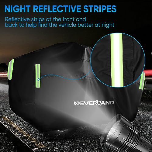 NEVERLAND ATV Cover 300D Oxford Cloth Compatible with Polaris Sportsman Yamaha Grizzly Honda Kawasaki with Straps Reflective Storge, Heavy Duty Waterproof 4 Wheeler Cover Quad Cover for All Season - Image 2