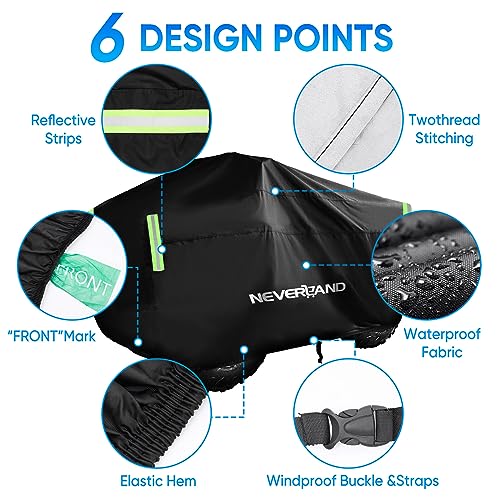 NEVERLAND ATV Cover 300D Oxford Cloth Compatible with Polaris Sportsman Yamaha Grizzly Honda Kawasaki with Straps Reflective Storge, Heavy Duty Waterproof 4 Wheeler Cover Quad Cover for All Season - Image 5