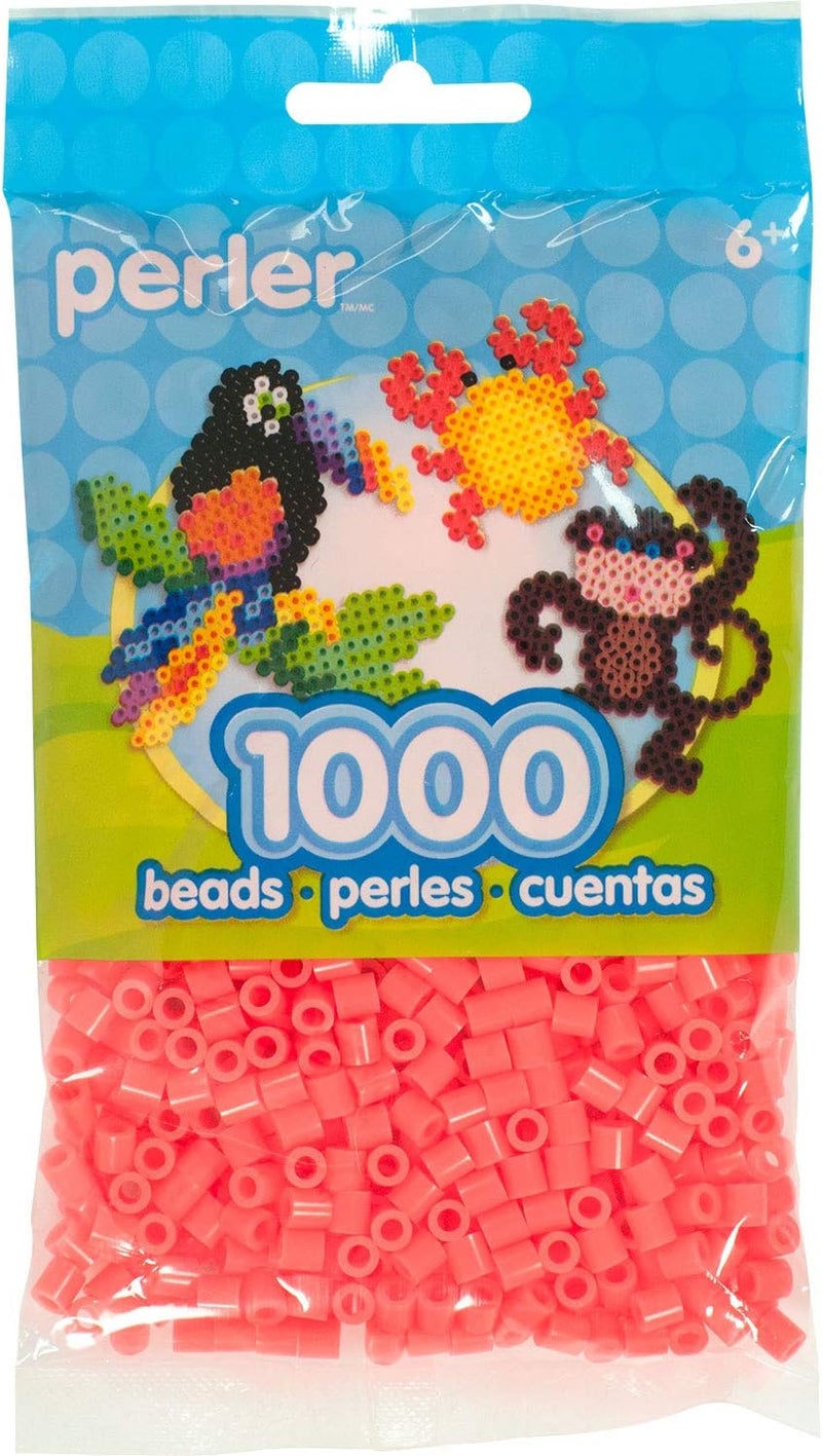 Perler Beads Fuse Beads for Crafts, 1000pcs, Hot Coral Pink - Image 1