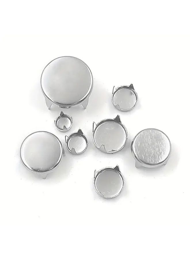 100pcs Assorted Sizes Silvery 4mm Copper Flat Four Claw Rivets for DIY Faux Leather Shoes Handbag Decorations - Image 5