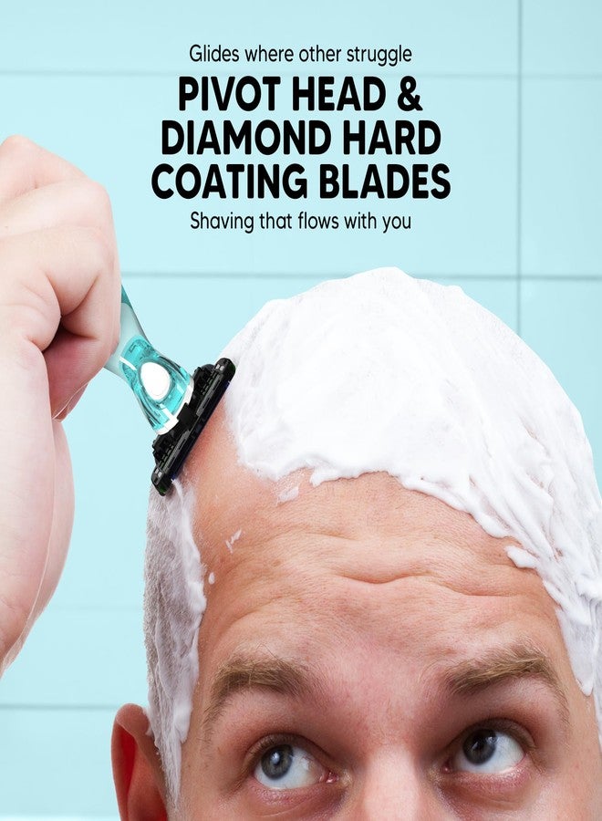 Letsshave Pro Head Shaving Razor Blades for Men - Pack of 2 | World's first 6-Blade Compact Head Shaver | Replacement Cartridges with Moisturizing Strip | Diamond-Coated Curved Blades - Image 5