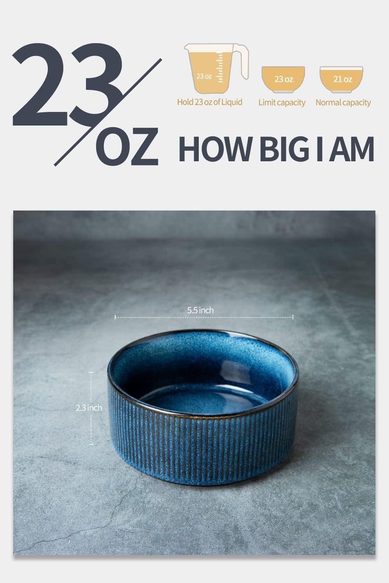 Famiware طقم وعاء حبوب فامي وير ستار - 6 أوعية شوربة مزدوجة الطلاء القابل للتكديس سعة 23 أونصة - مناسبة للحبوب والفشار والشوفان والحلويات - آمنة للغسالة والميكروويف - لون أزرق نيبولا - Image 4