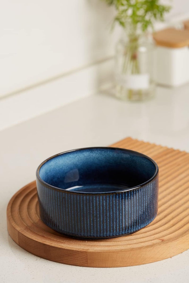 Famiware طقم وعاء حبوب فامي وير ستار - 6 أوعية شوربة مزدوجة الطلاء القابل للتكديس سعة 23 أونصة - مناسبة للحبوب والفشار والشوفان والحلويات - آمنة للغسالة والميكروويف - لون أزرق نيبولا - Image 3