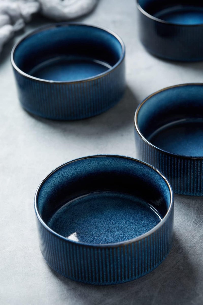 Famiware طقم وعاء حبوب فامي وير ستار - 6 أوعية شوربة مزدوجة الطلاء القابل للتكديس سعة 23 أونصة - مناسبة للحبوب والفشار والشوفان والحلويات - آمنة للغسالة والميكروويف - لون أزرق نيبولا - Image 5