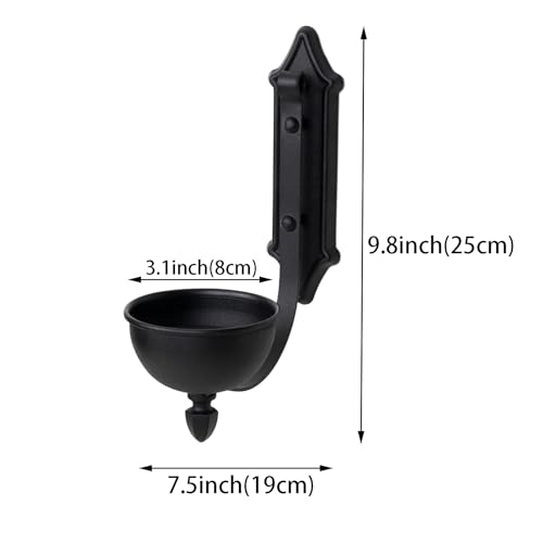 Aimto Wall Sconce Candle Holder Metal Hanging Wall Decorations for Home,Living Room, Bathroom, Dining Room, Set of 2（Black - Image 4