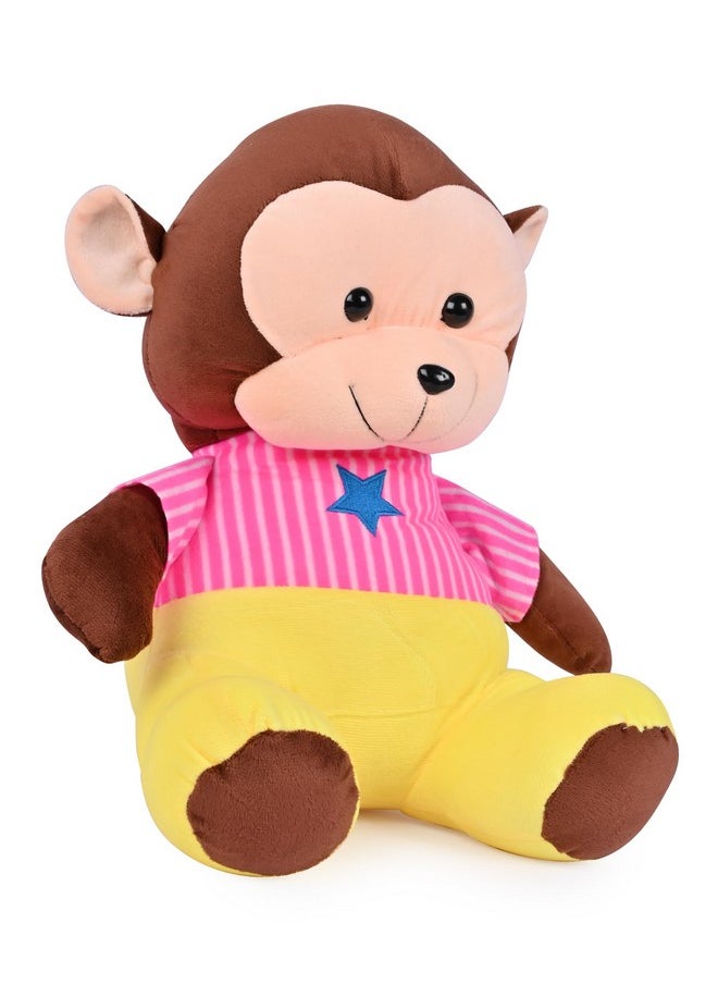 Besties Soft Stuffed Plush Monkey Animal Toy For Kids Room Home Decoration (Size. 30 Cm) (Pink)  - Image 2