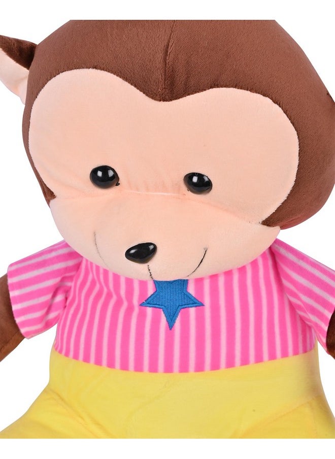 Besties Soft Stuffed Plush Monkey Animal Toy For Kids Room Home Decoration (Size. 30 Cm) (Pink)  - Image 4
