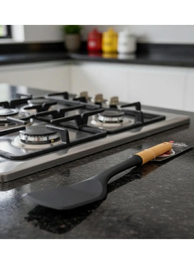 شنغيا ملعقة تقليب سيليكون غير لاصقة من شينغيا بمقبض خشبي - ملعقة طهي مرنة ومقاومة للحرارة (34 سم) - Image 2