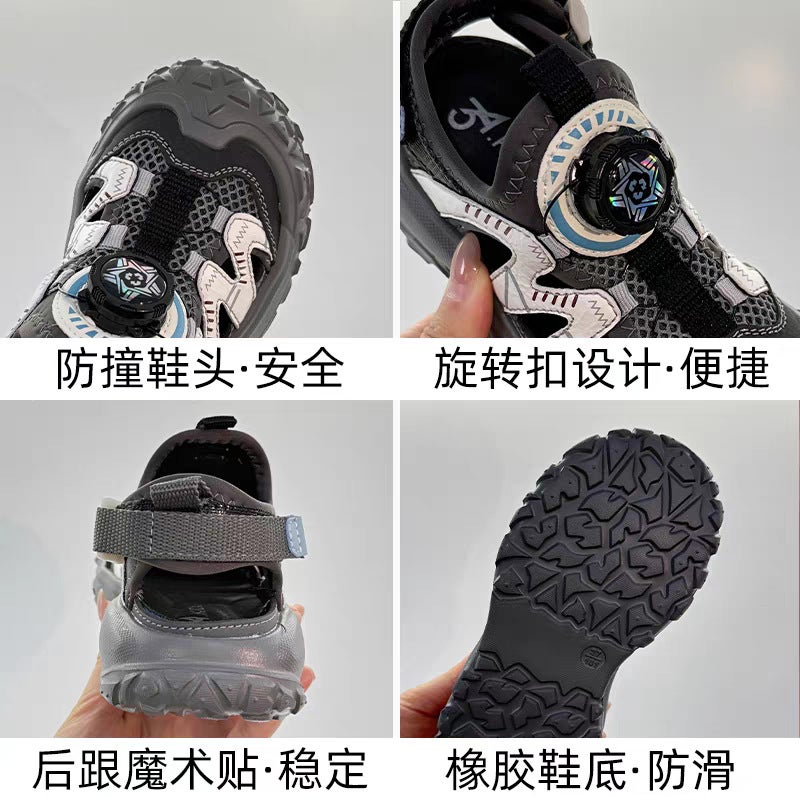 New Arrival 2025 Summer Children'S Sports Sandals With Toe-Wrap Shoes For Boys Net Shoes Mesh Breathable Casual Sneaker Shoes For Girls - Image 4
