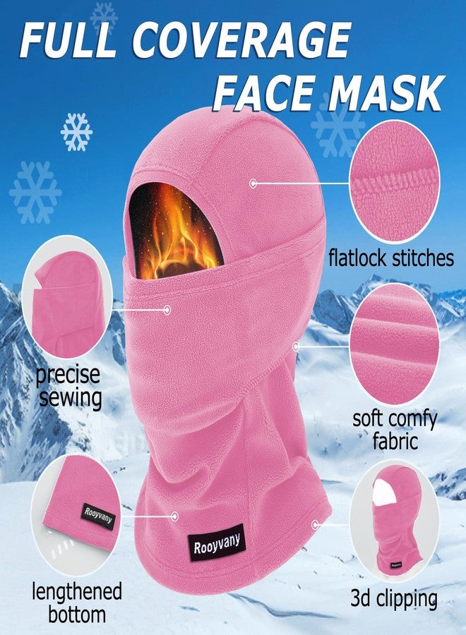 rooyvany Fleece Balaclava Ski Mask for Men/Women, Thermal Lightweight Windproof Winter Face Mask for Skiing, Running, Cycling, Hiking… (Rose Red), Rose Red, One size - Image 3