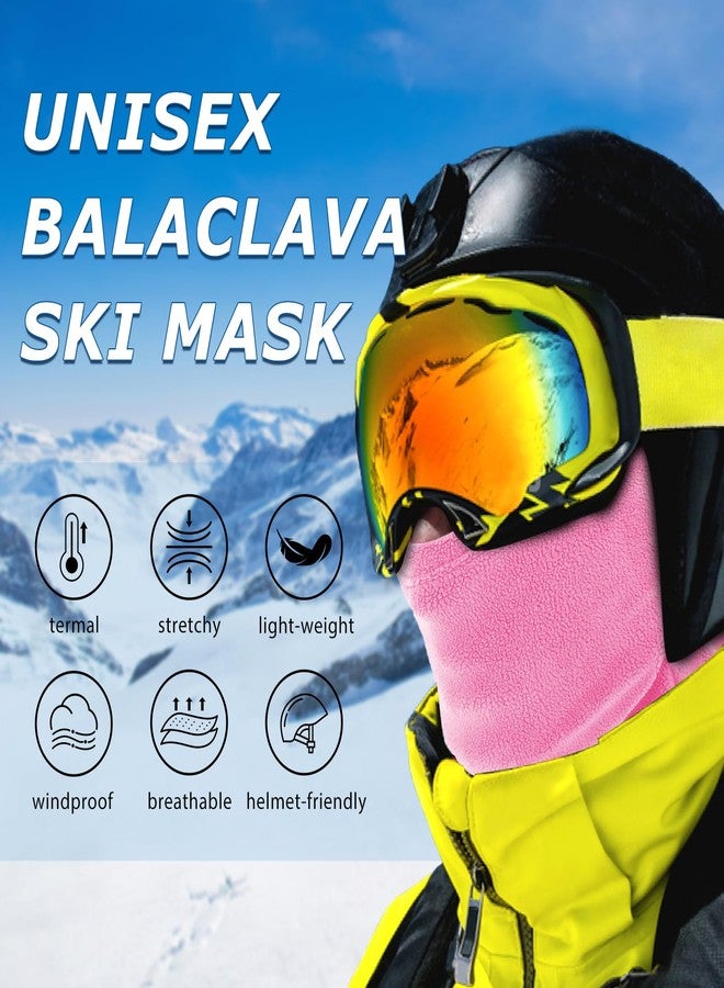 rooyvany Fleece Balaclava Ski Mask for Men/Women, Thermal Lightweight Windproof Winter Face Mask for Skiing, Running, Cycling, Hiking… (Rose Red), Rose Red, One size - Image 2