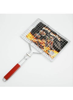COSKIRA COSKIRA BBQ Grill Basket Fish Grill Basket with Handle Stainless Steel Grilling Basket with Removable Handle Perfect for Fish Meat Chicken Vegetables Steak Shrimp and More  - Image 4