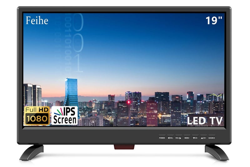 Feihe 19 Inch LED Widescreen TV with Digital ATSC Tuners HDMI/VGA/RCA/USB, 19 Inch Flat Screen TV w/Built in Dual Speakers for Kitchen and RV Camper(No Smart Telesivion) - Image 1