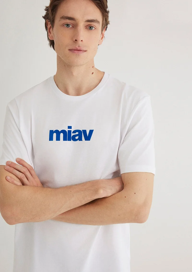 MAVI Blue Men's Meow Printed White T-Shirt 067153-620