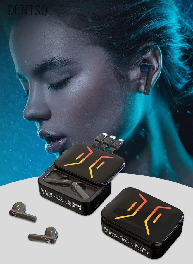 DUNISO Bluetooth Headphones Wireless Earbuds Wireless Charging Case Digital Display Sports Ear buds Built-in Charging Cables Waterproof In-Ear Earphones for TV Phone Laptop  - Image 1