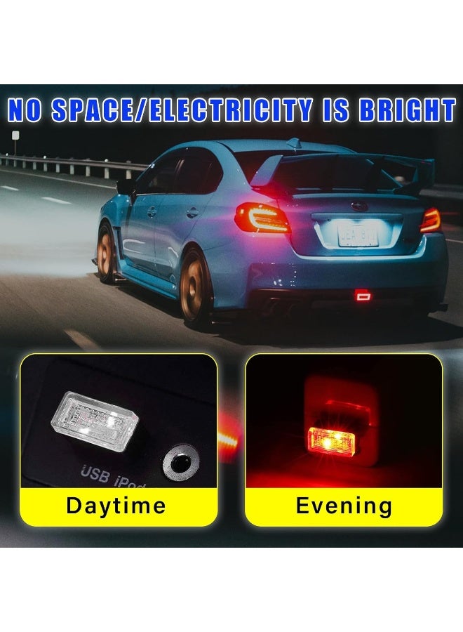 Augeny 4 PCS USB LED Car Interior Atmosphere Lamp, Plug-in USB Decor Night Light, Portable Auto Ambient Lighting Kit, Universal Vehicle Interior Accessories for Most Cars (Red) - Image 4