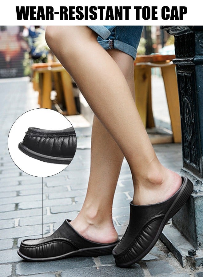 Men's Fashion Indoor/Outdoor Soft-Sole Slippers for Summer, Extra Large, Lightweight Leather Slippers  - Image 2