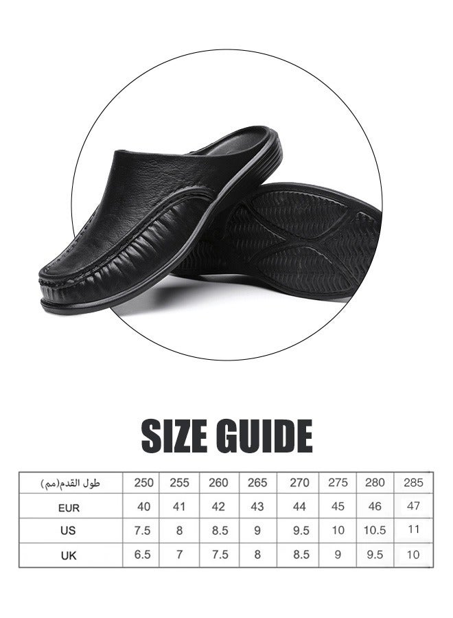 Men's Fashion Indoor/Outdoor Soft-Sole Slippers for Summer, Extra Large, Lightweight Leather Slippers  - Image 5