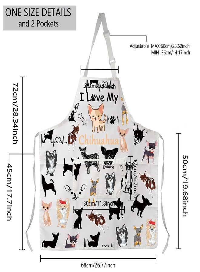 MBMSO Chihuahua Cooking Apron Chihuahua Dog Lover Gift I Love My Chihuahua Apron Funny Chihuahua Gift for Chihuahua Mom Apron (Chihuahua Apron-w) - Image 2