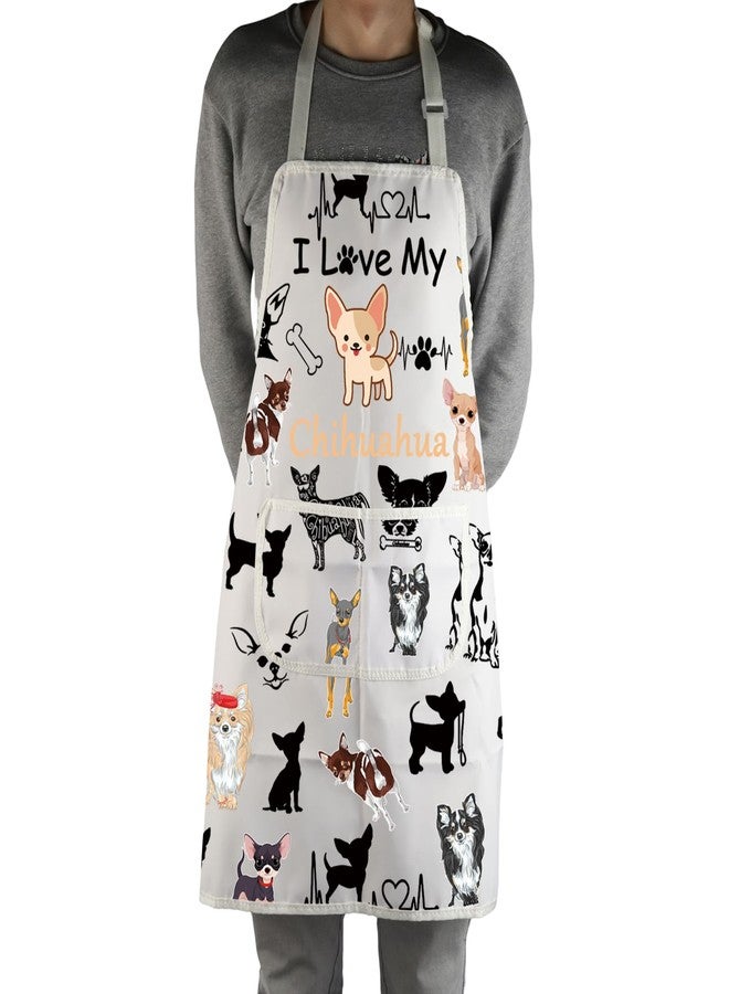 MBMSO Chihuahua Cooking Apron Chihuahua Dog Lover Gift I Love My Chihuahua Apron Funny Chihuahua Gift for Chihuahua Mom Apron (Chihuahua Apron-w) - Image 4