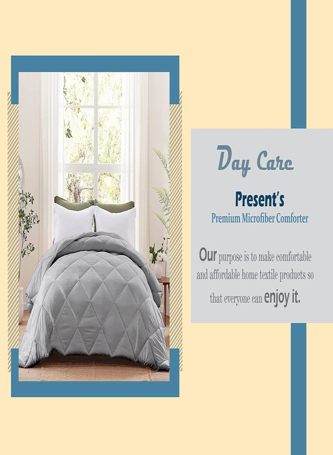 Day Care لحاف سرير مفرد شتوي للأطفال - لحاف من الألياف الدقيقة بنمط ماسي 500 غرام/متر مربع (152 سم × 228 سم) - لحاف لسرير مفرد | أبيض - Image 4