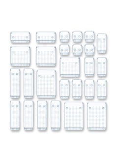 AlsayedP 27 PCS Drawer Organizer Set Clear Plastic Desk Drawer Dividers Trays Dresser Storage Bins Separation Box for Makeup, Jewelries and Gadgets  - Image 1