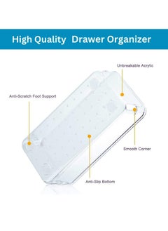 AlsayedP 27 PCS Drawer Organizer Set Clear Plastic Desk Drawer Dividers Trays Dresser Storage Bins Separation Box for Makeup, Jewelries and Gadgets  - Image 2