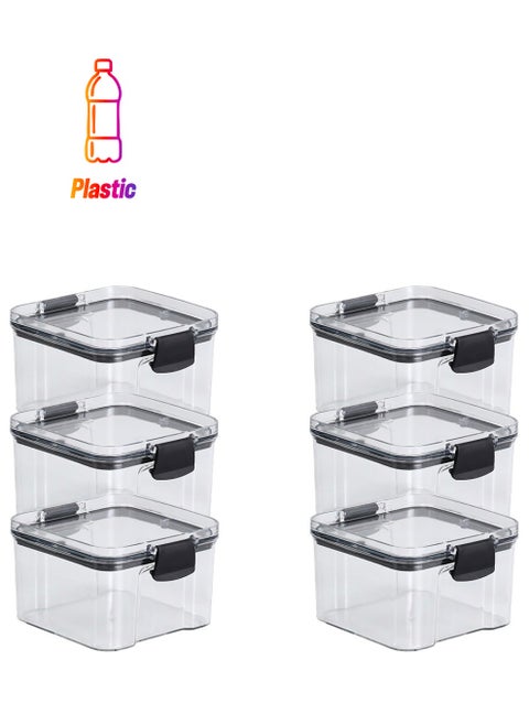Set of 6 pieces 460ML Airtight Food Storage with Lid, Double Sealed Thick storage Jar, Leak Proof, Easy to Clean, BPA Free, Kitchen and Other Storage